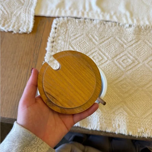 Hearth and Hand Ceramic Honey Jar with Wooden Lid - Picture 5 of 6